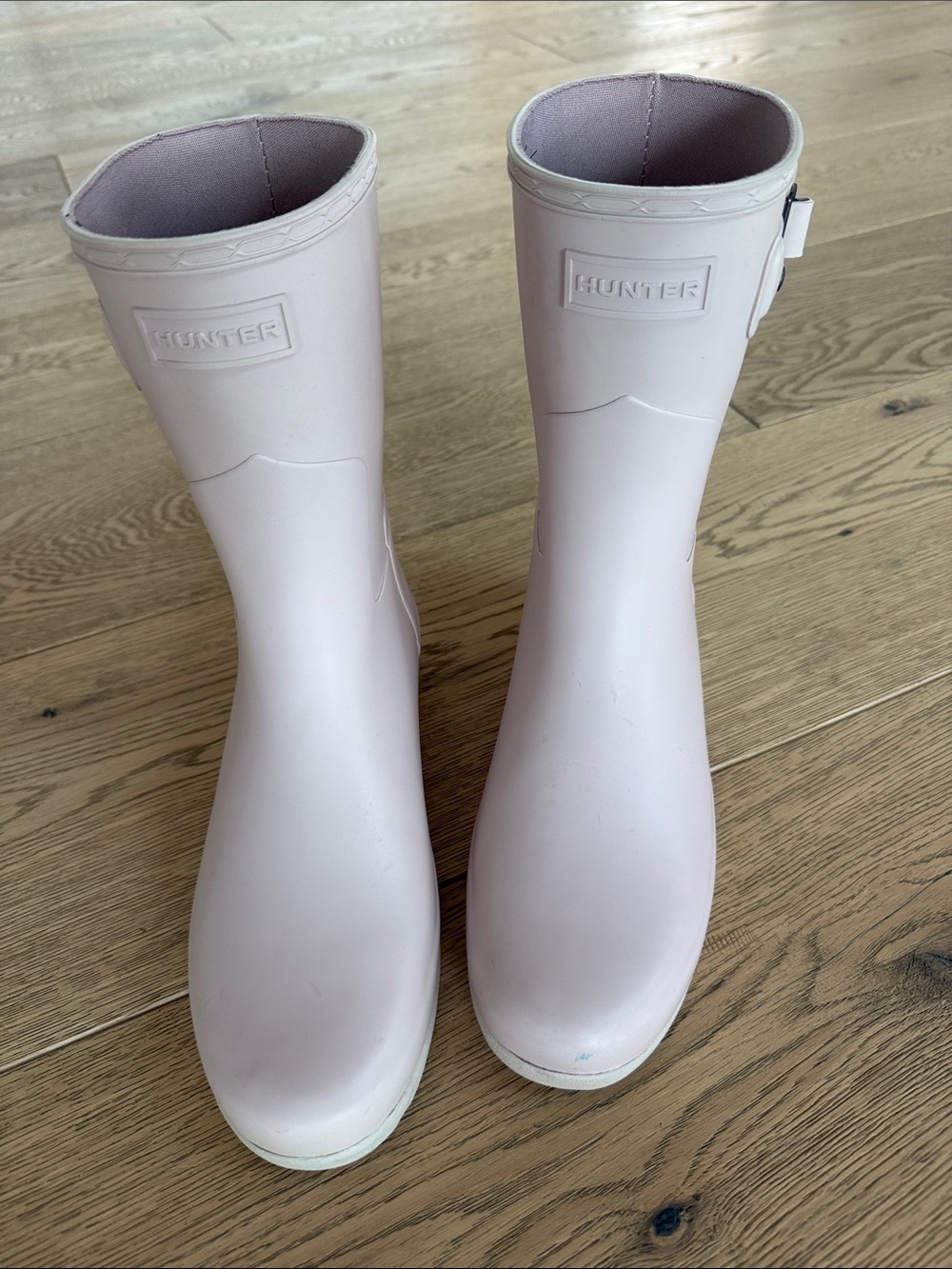 Hunter Women's Light Pink Mid-Calf Waterproof Rain Boots